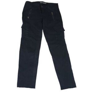 Zara Basic womens Cargo pants black color size 4 two front pockets with zipper